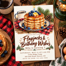 Watercolor Flapjacks Birthday Pancakes Campfire