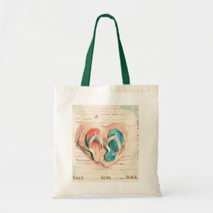 Watercolor Flip Flop Strand Tasche