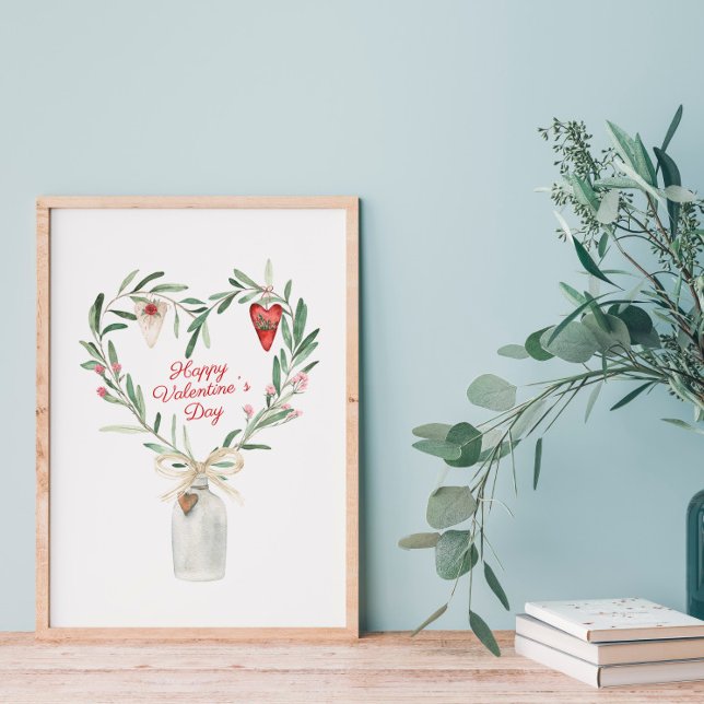 Watercolor Flora Heart Valentine Poster (Von Creator hochgeladen)