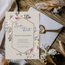 Watercolor Floral Arch Wedding Save the Date
