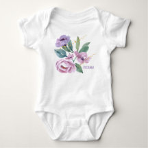 Watercolor Floral Baby Bodysuit