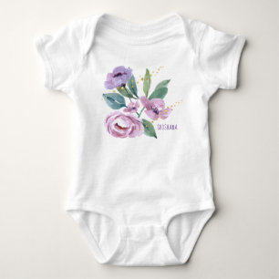 Watercolor Floral Baby Bodysuit Strampler