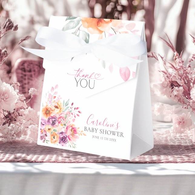 Watercolor Floral Baby In Bloom Thank You Geschenkschachtel (Von Creator hochgeladen)