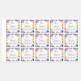 Watercolor Floral Beverage Label DIY Cheers Etiketten