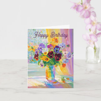 Watercolor Floral Birthday Karte