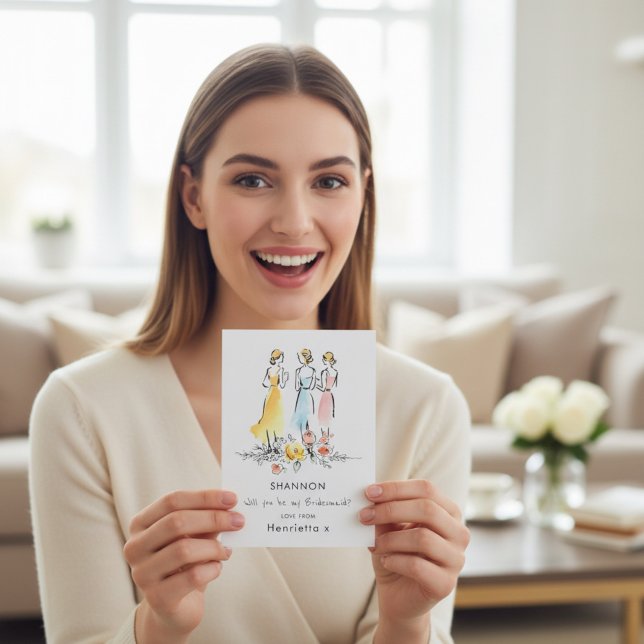 Watercolor Floral Bridesmaid Proposal Card (Von Creator hochgeladen)