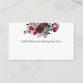Watercolor Floral Burgundy Umschließungskarte Begleitkarte