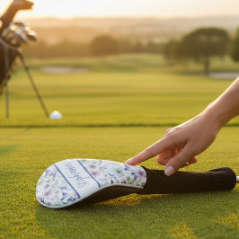 Watercolor Floral Butterfly Golf Headcover