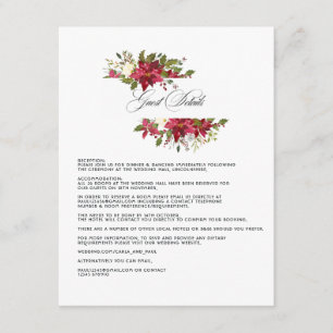 Watercolor Floral Christmas Guest Details zum Hoch Begleitkarte