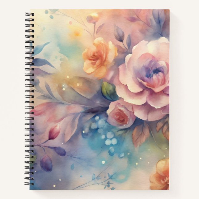 Watercolor floral design  notizbuch (Vorderseite)