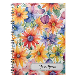 Watercolor Floral design Spiral Foto Notebook Notizblock