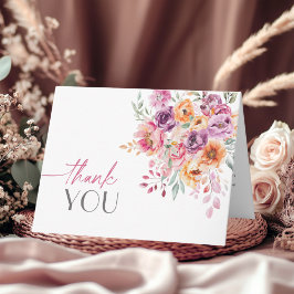 Watercolor Floral Garden Baby Shower Thank You Dankeskarte