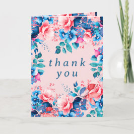 Watercolor Floral Geburtstagsparty Danke Blush