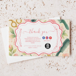 Watercolor Floral Hair Stylist Business Dankeskarte