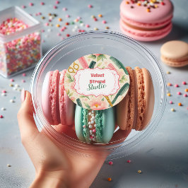 Watercolor Floral Hair Stylist Business Runder Aufkleber