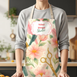 Watercolor Floral Hair Stylist Business Schürze