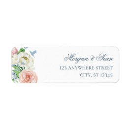 Watercolor Floral Hummingbird Return Address