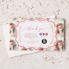 Watercolor Floral Lash Artist Beauty Studio Dankeskarte