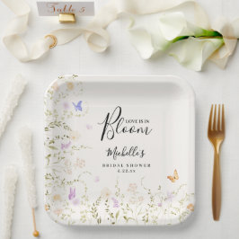 Watercolor Floral Love Is In Bloom Bridal Shower  Pappteller