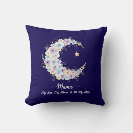 Watercolor Floral Moon Mama Kissen