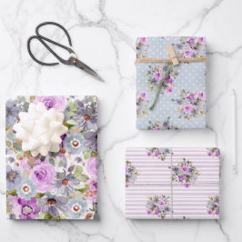 Watercolor Floral Muster Umhüllungspapierblätter Geschenkpapier Set