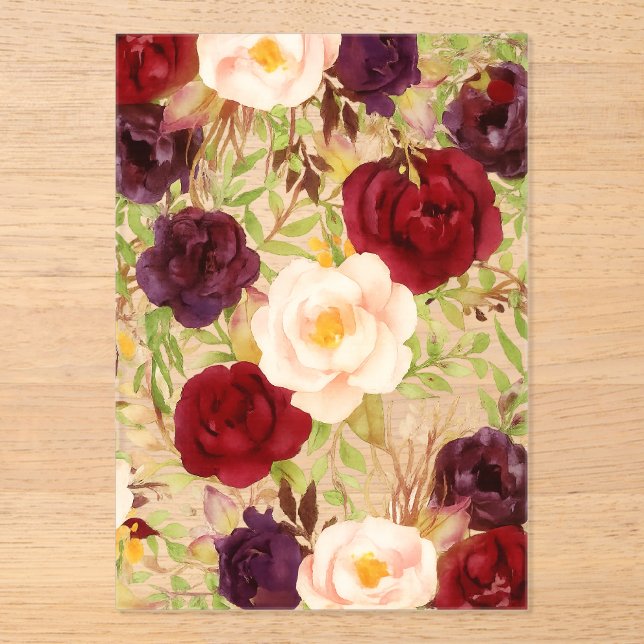 Watercolor Floral Pattern Acryleinladungen (Vorderseite)