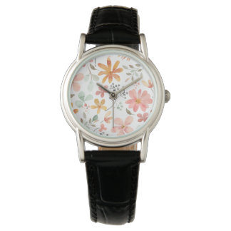 Watercolor Floral Pattern Armbanduhr