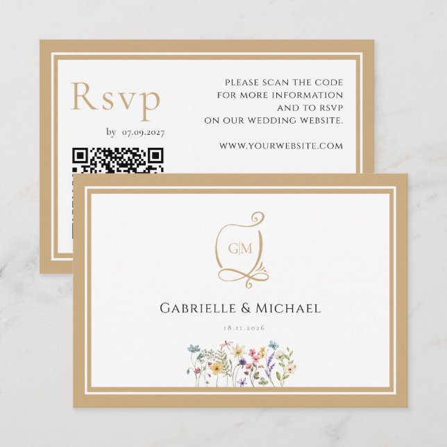 Watercolor Floral RSVP Wedding Enclosure Cards Karte (Vorne/Hinten)