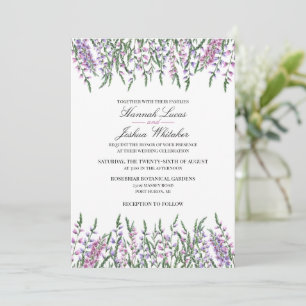 Watercolor Floral Scottish Heather Wedding Einladung