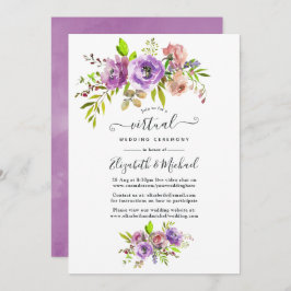 Watercolor Floral Spring Online Virtual Wedding Einladung