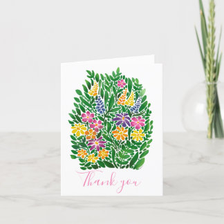 Watercolor Floral Vielen Dank Dankeskarte