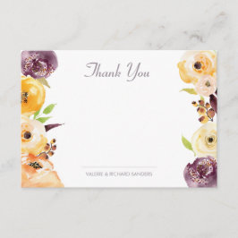 Watercolor Floral Vielen Dank Mitteilungskarte