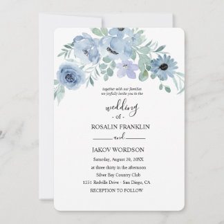 watercolor floral wedding  einladung