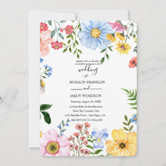 watercolor floral wedding Invitation Einladung