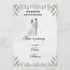 Watercolor Floral Wedding Invitation Einladung
