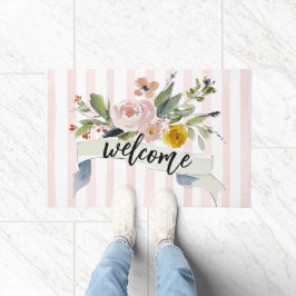Watercolor Floral Welcome Fußmatte