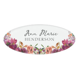 Watercolor Floral Wildflowers Namenschild