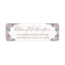 Watercolor Floral Wildflowers Rose Gold