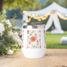 Watercolor Florale Rosa Rosen Hochzeitskerze |