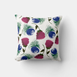 Watercolor Florals Blue Burgundy Grüne Farbe Maler Kissen