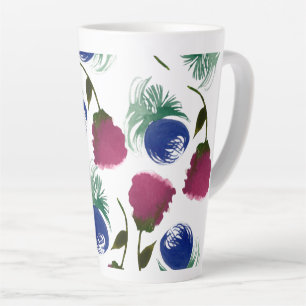Watercolor Florals Blue Burgundy Grüne Farbe Maler Milchtasse
