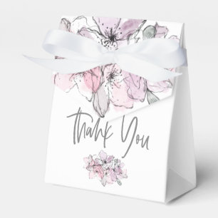 Watercolor Florals Vielen Dank Namen Datum weiß Geschenkschachtel