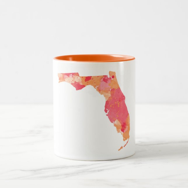 Watercolor-Florida-Tasse Zweifarbige Tasse (Mittel)