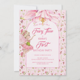 Watercolor Flower Fairy Girl Birthday Einladung