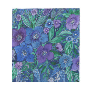 Watercolor, flower garden notizblock
