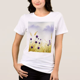 Watercolor flower illustration Tri-Blend shirt