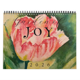 Watercolor Flowers 12-Month Calendar Kalender