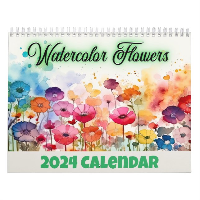 Watercolor Flowers Calendar Kalender (Titelbild)