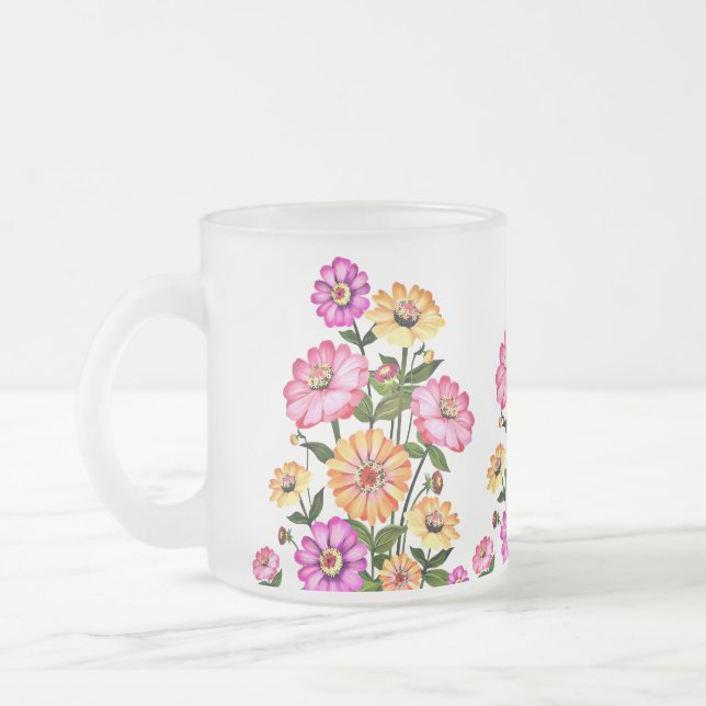 Watercolor Flowers Design-34063 Mattglastasse (Links)