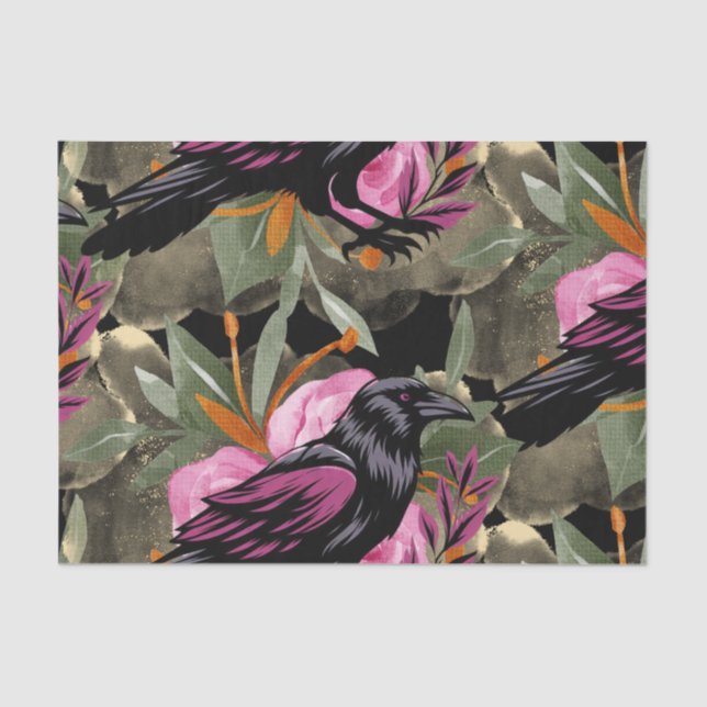 Watercolor Flowers Floral Raven Botanicals Seidenpapier (Vorderseite)